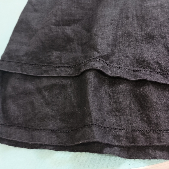 Eileen Fisher Black Sleeveless Irish Linen Dress - Picture 4 of 9